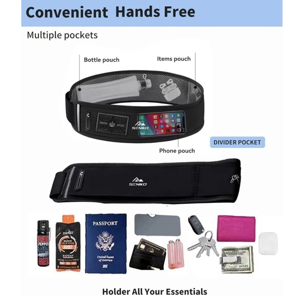 NEW Running Hydration Belt Fanny Pack with Water Bottle - Picture 5 of 16